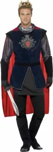 Deluxe King Arthur Costume Medieval Mens Jubilee Fancy Dress Costume Crown, Cape - Picture 1 of 2