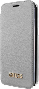 Genuine GUESS Iridescent Collection Book Case for Samsung Galaxy S8 Silver - Picture 1 of 5