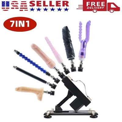 Automatic Sex Machine Adult Sex Toy with 7 Attachments Dildo Machine Masturbator - Image 1 of 4