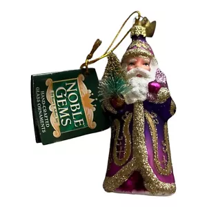 Kurt Adler Noble Gems Purple Santa Ornament NWT - Picture 1 of 4