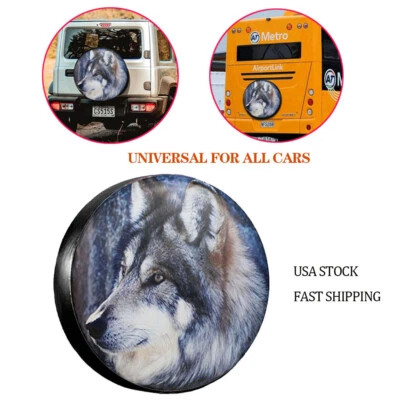 Spare Tire Cover 17‘’ Wolf Wheel Protector Universal For JL Jeep Wrangler Trucks Foto 1 de 4
