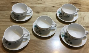 5 Syracuse China Woodbine Pattern Cups & Saucers - Picture 1 of 3