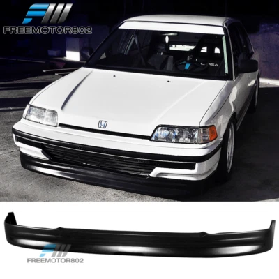 Fits 1990-1991 Honda Civic Hatchback Sedan Front Bumper Lip CS Style Unpainted Foto 1 de 4