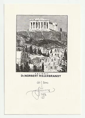 LEMBIT LÖHMUS: Exlibris Für Dr. Norbert Hillerbrandt, Akropolis • 8€