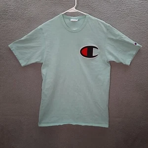 Vintage Champion Shirt Adult Large Blue Big Logo Y2K 2000s Sports Retro Tee - Picture 1 of 10