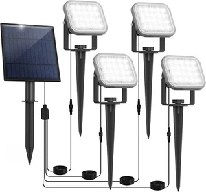 Lámpara Solar 4 en 1 Jardín Solar Foco Jardín Exterior Jardín Iluminación Blanco Frío - Imagen 1 de 7