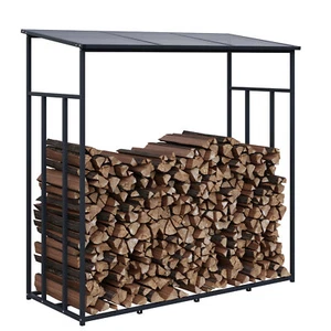 HAGO® Kaminholzregal Feuerholzregal Lager Brennholz Stapelhilfe Holzunterstand - Bild 1 von 17