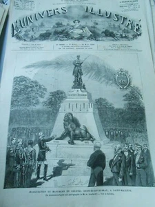 Inauguration Monument Colonel Denfert Rochereau St Maixent Gravur Old Print 1880 - Foto 1 di 1