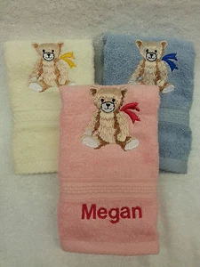 Personalised  christmas gift face cloh flannel with a name  new baby birthday - Picture 1 of 1