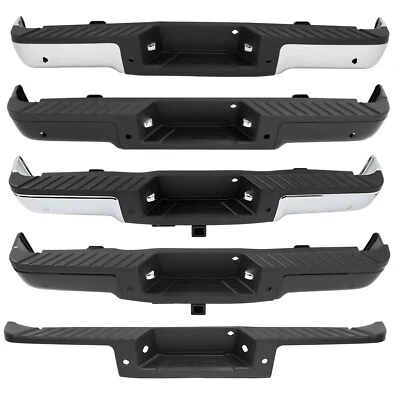 Conjunto de parachoques trasero cromado/negro cubierta de almohadilla de paso para Ford F-150 2009-2014 Foto 1 de 2