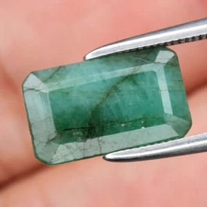 2,81ct 11,2x6,8mm Achteck Grün Smaragd Edelstein, Sambia - Bild 1 von 4
