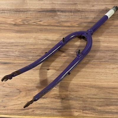 Vintage 80s 1-inch 1” Threaded Rigid MTB Fork 26 204 LONG Steerer Low Boy Rack  - Image 1 of 4