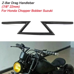 Z Bar Handlebars 7/8" 22mm Drag Bar For Harley Honda Yamaha Suzuki Motorcycle UK - Picture 1 of 7