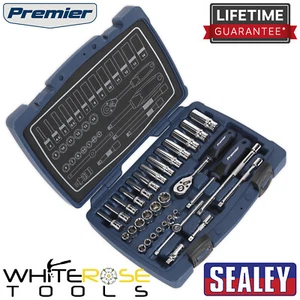 Sealey Socket Set WallDrive Metric 4-14mm 33pc 1/4" Drive Ratchet Handle Premier - Picture 1 of 12