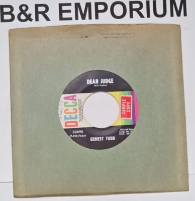 Ernest Tubb - Dear Judge/A Good Year For The Wine (1970 Decca) - 7" Vinyl Single - Image 1 of 4
