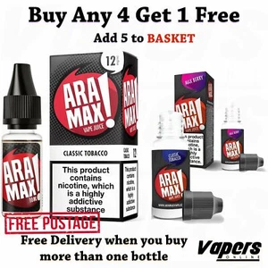 Aramax Vape Juice - 50pg 50vg 10ml - Buy 4 Get 1 Free & Free Postage - Picture 1 of 29