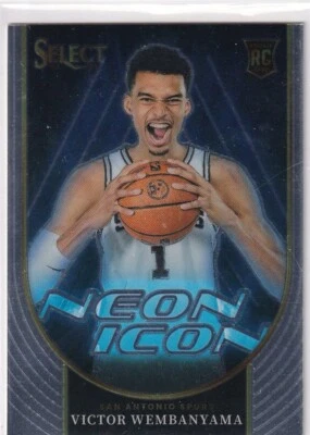 Panini 2023-24 Select NBA Basketball No. 13 Victor Wembanyama Rookie Neon Icon - Image 1 of 2