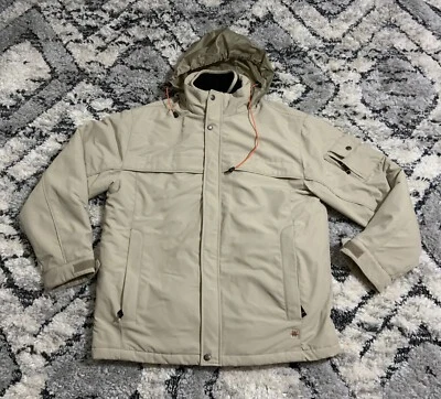 Weatherproof Garment Company M khaki Mens Hooded Stadium Barn Chore Coat Jacket - Image 1 of 4