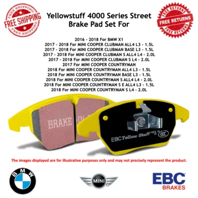 Juego de pastillas de freno traseras EBC Yellowstuff para BMW X1 / Mini Cooper Clubman - Countryman Foto 1 de 4