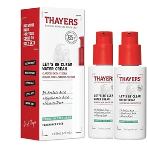 Paquete de 2 THAYERS Let's Be Crema de Agua Clarifica Piel Combo para Piel Grasa 2.5 OZ - Imagen 1 de 7