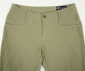 Kuhl Women's Light Olive Green Nylon Stretch Zip Pocket Snap button Sz 6 - Picture 1 of 10