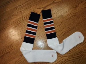 Chicago Bears Football Quarterback Game Socks Blue Orange Mens - Picture 1 of 5