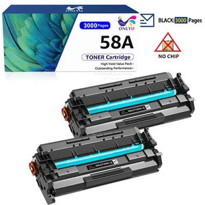 2 x CF258A 58A Toner for HP LaserJet Pro M404 M404n M404dn MFP M428fdw NO CHIP - Picture 1 of 7