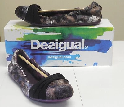 Zapatillas de ballet Desigual auténticas de terciopelo para mujer Bailerine Fresa 26bs403 Foto 1 de 4