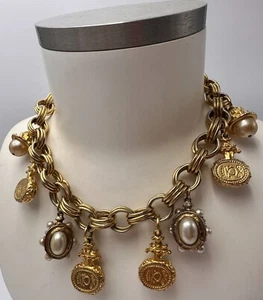 Joli collier breloques vintage Necklace - Picture 1 of 12