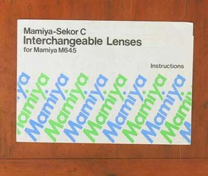 LENTES INTERCAMBIABLES MAMIYA M645 MANUAL/47775 - Imagen 1 de 1