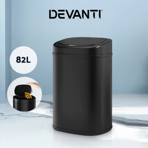 Devanti 82L Motion Sensor Bin Rubbish Automatic Trash Can Kitchen Black - Picture 1 of 9