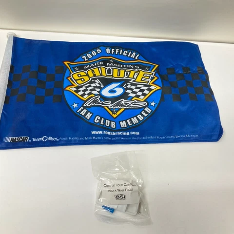 Mark Martin Fan Club Member Flag Car Nascar BSI Products CAR OR WALL FLAG ATTACH Cover