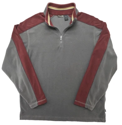 Chaqueta polar REI para hombre gris medio bloque de color cuarto cremallera logotipo lengüeta LS Foto 1 de 4