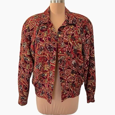 Chaqueta deportiva acolchada vintage Leslie Fay talla 10 cachemira botón delantero EE. UU. Foto 1 de 4