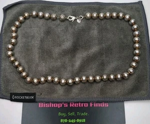 Tiffany & Co. Vtg. Necklace  Sterling Silver .925 Ball Beaded 20” - Picture 1 of 8