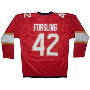Von Gustav Forsling signiertes Florida (rot #42) individuelles Hockey Trikot - JSA - Bild 1 von 3