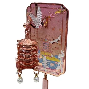 Yellow Crane Tower Luminous Lantern Fridge Magnet Metal U Decoration 🔥DE - Bild 1 von 12