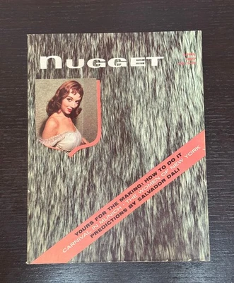 Vintage Nugget Magazine April 1957 Salvador Dali Predictions Pin-Up Humor Fictio - Image 1 of 3