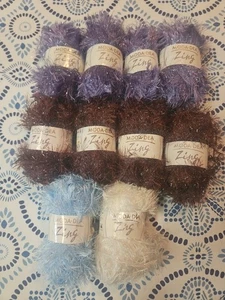 10 - Moda Dea Zing Garn - 4 Grape Frost, 4 Chestnut, 1 Pearl & Blue Ice - Bild 1 von 6