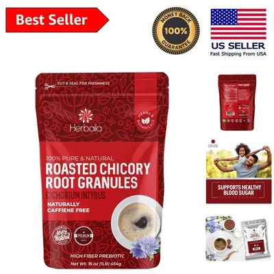 Gránulos de café de raíz de achicoria de 1 lb - rico sabor, fibra prebiótica, sin cafeína Foto 1 de 4