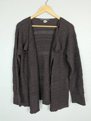 Peruvian Connection Sweater Womens Small Brown Baby Alpaca Cardigan Open Front - Image 1 of 4