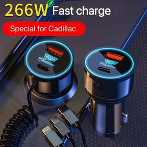 266W Fast Car Charger 5 Port Adapter & Cable For Type C for Cadillac series - Picture 1 of 6
