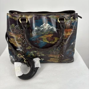 Patricia Nash Dorothy Chocolate Montana Prairie Skies Crossbody Satchel - Picture 1 of 8