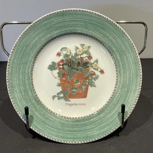 Wedgwood Sarahs Garden Green Salad Plate 8" Fragaria Vesca Retired Cottagecore - Picture 1 of 4