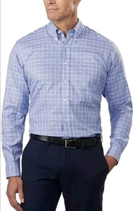 KIRKLAND SIGNATURE MEN'S TRADITIONAL FIT DRESS PLAID SHIRT (BLUE)NWT - Picture 1 of 4