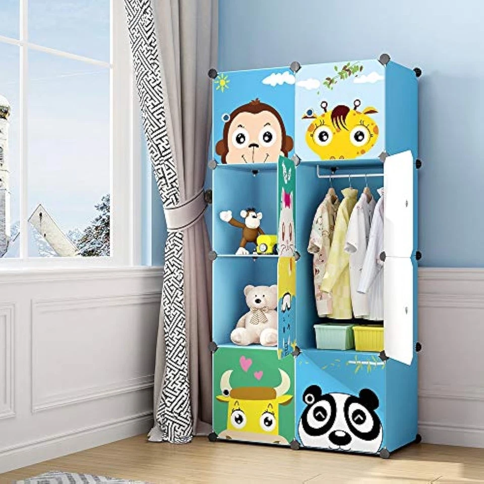 Children wardrobe kid dresser cute baby portable closet bedroom armoir - Image 1 of 1