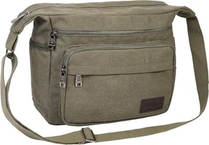 15" Canvas Messenger Bag Multi Pockets Crossbody Bag for Outdoor Activities L... - Picture 1 of 9