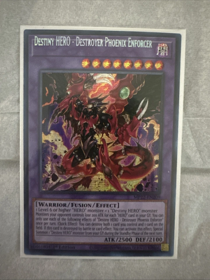 Yugioh Misprint Destiny HERO - Destroyer Phoenix Enforcer MP22-EN209 Name Shift - Image 1 of 1