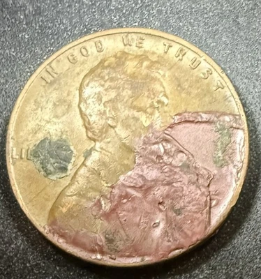 1955 Lincoln Wheat Cent Rear Lamination ~ Multiple Errors - Image 1 of 2