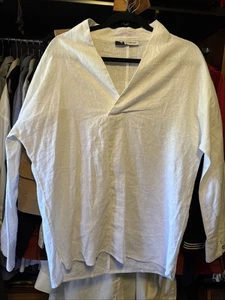 Kidoriman Shinu Sleeve Shirt Men’s Japan Size XL (US Large) White Linen Blend - Picture 1 of 5